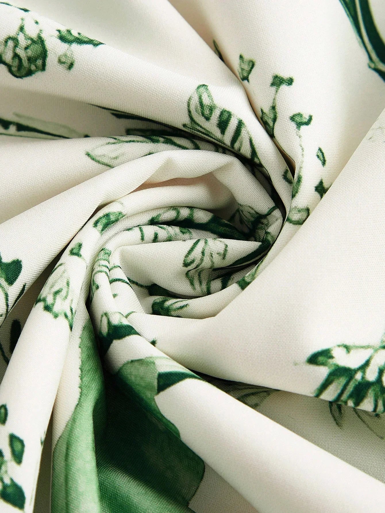 Vacation Romantic Casual Floral Print Green Loose Flare Dress Beach Floral Dress SpringSummer