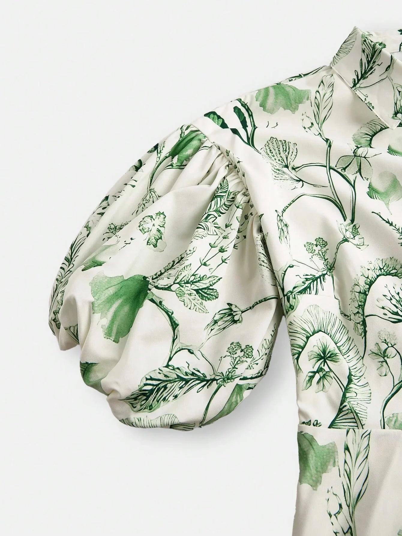 Vacation Romantic Casual Floral Print Green Loose Flare Dress Beach Floral Dress SpringSummer