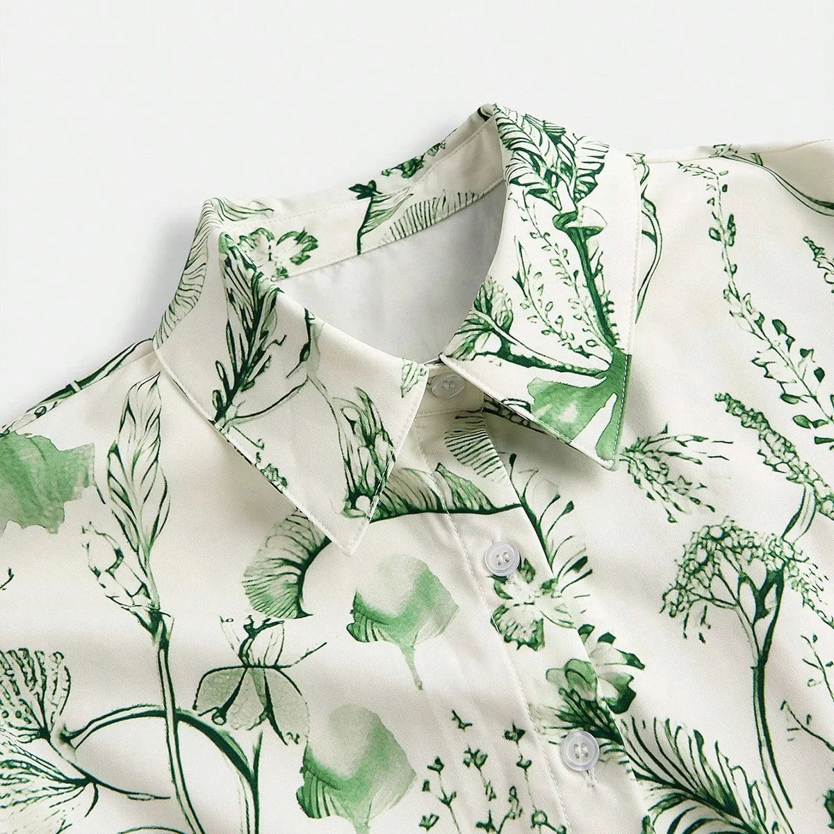 Vacation Romantic Casual Floral Print Green Loose Flare Dress Beach Floral Dress SpringSummer