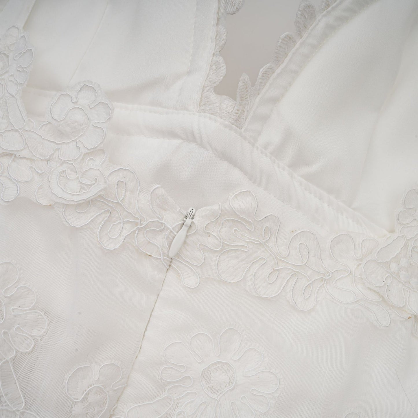 Valeria white guipurelace tiered mini dress