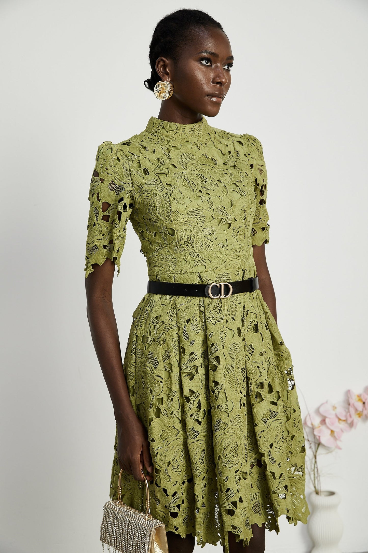 Valérie cutout embroidered mini dress