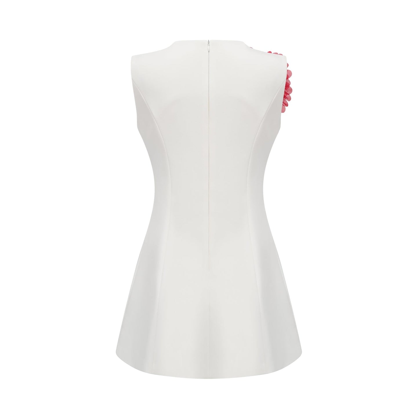 Véronique white 3dpetal sleeveless mini dress