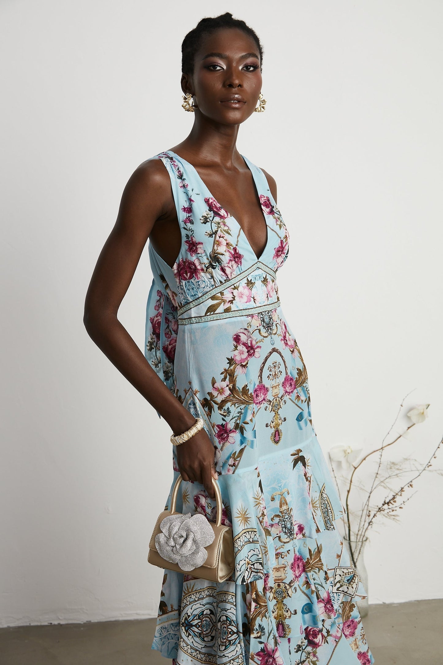 Victoire floralprinted midi dress