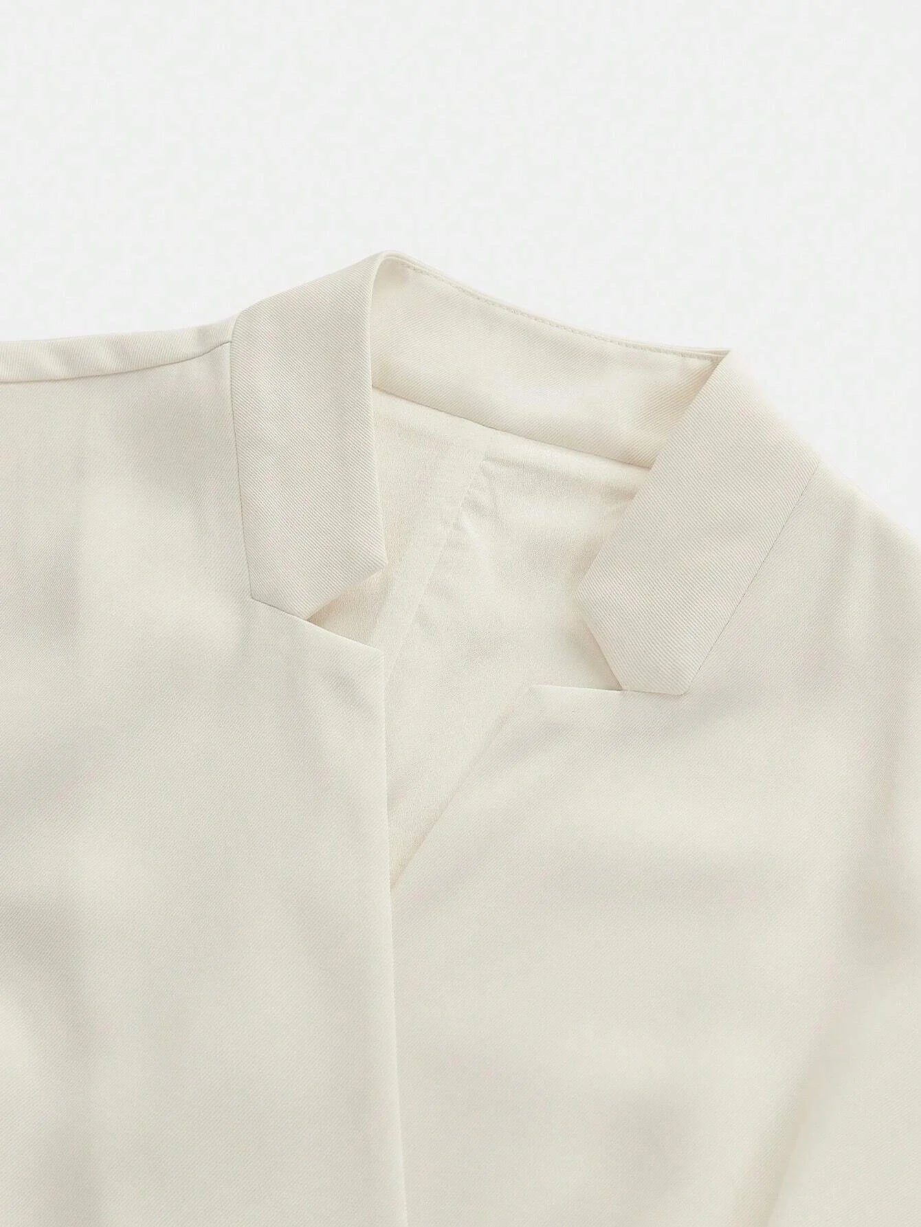 White Short Sleeve Pleated Asymmetrical Hem Stylish Urban Women Dress