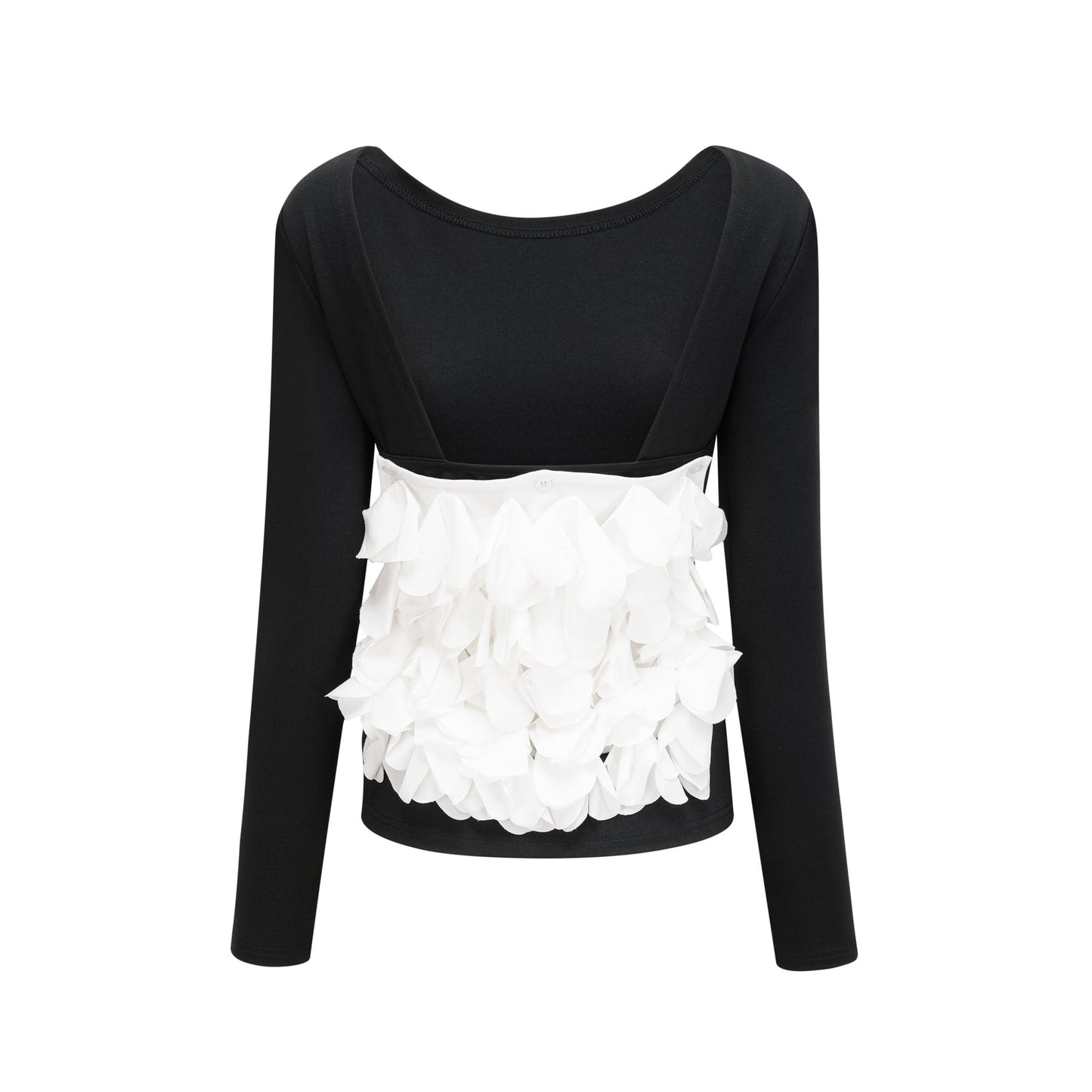 White sleeveless blouse with colorful floral embroidery on the front