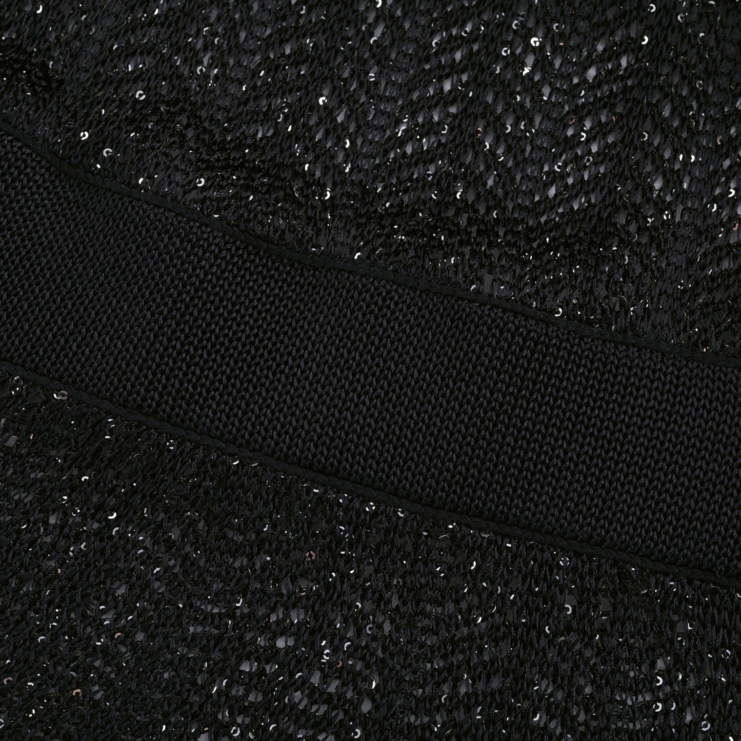 Black sleeveless dress with tiered skirt featuring sequin detailing and a knitted design mini length made of 50% Viscose 32% Polyamide 15% Terylene and 3% Elastane