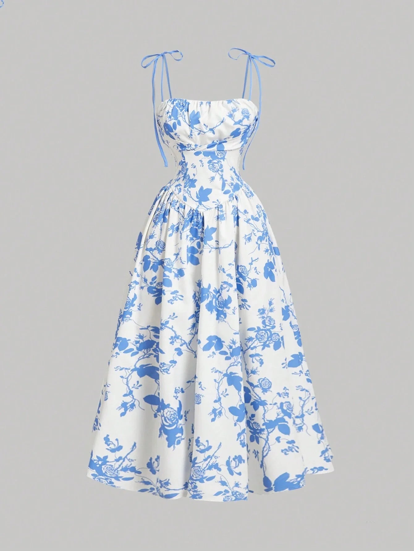Women Beige Base Black Floral Silhouette Pattern Slip Dress Dress