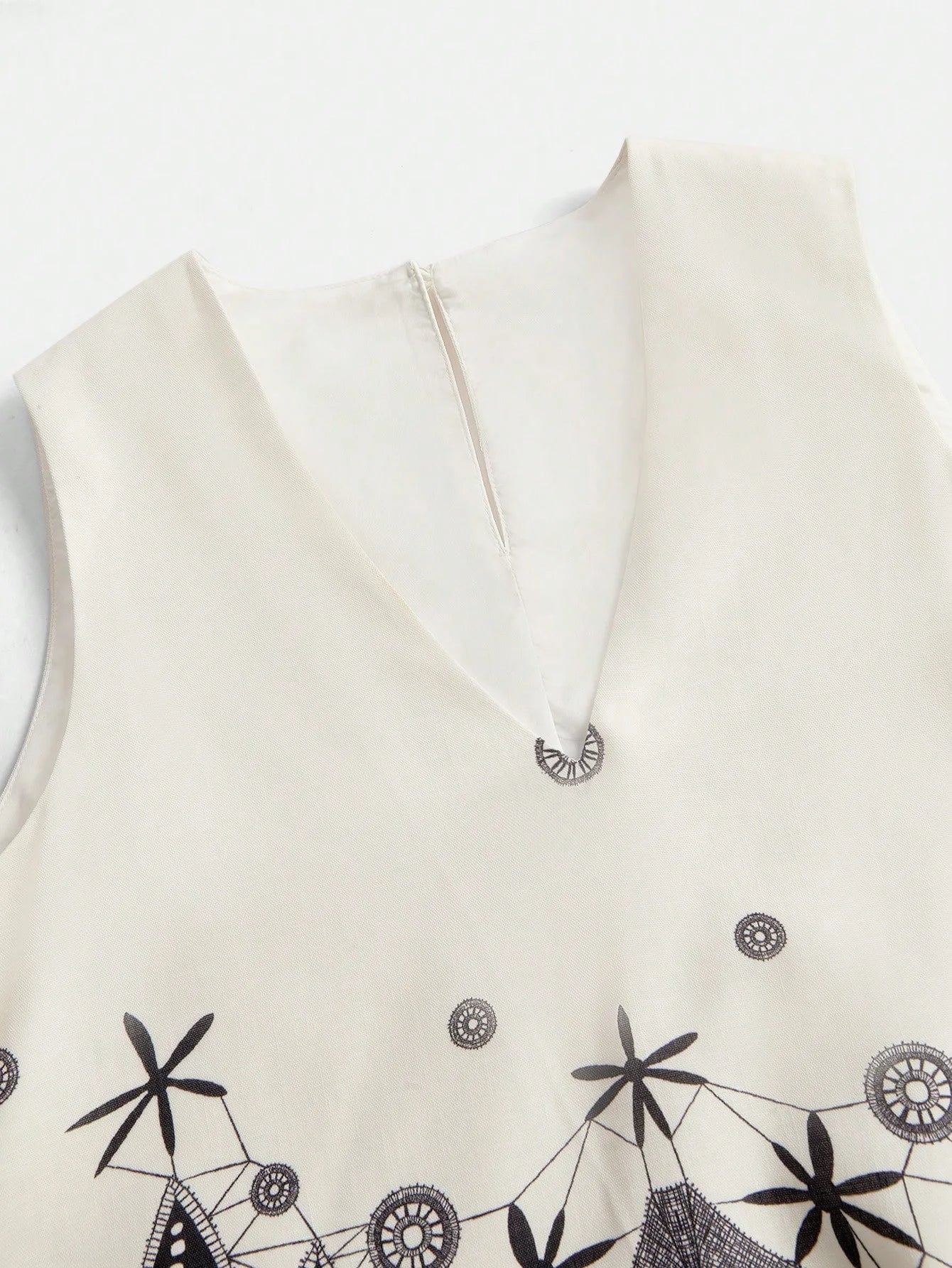 Women Elegant Linen Blend Floral Print Sleeveless VNeck Dress Summer Vacation