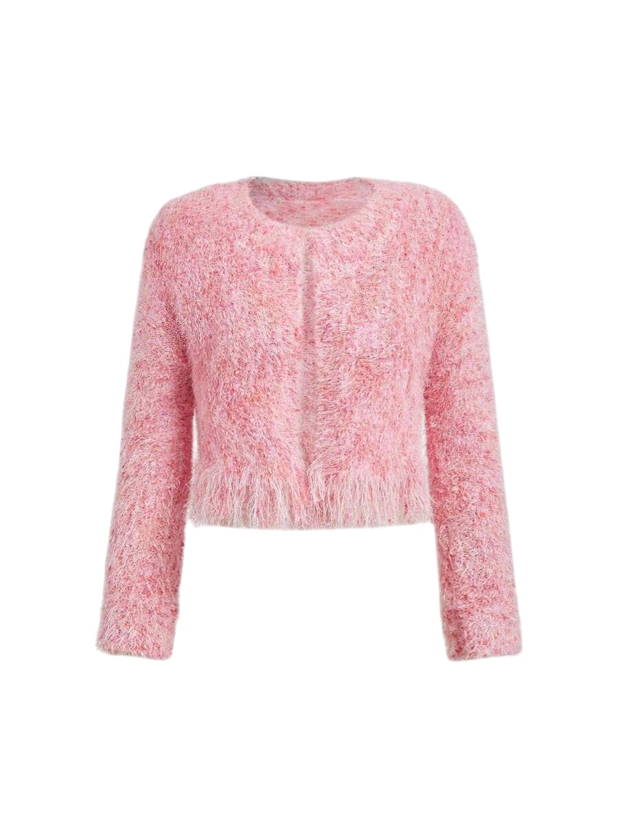 Women Glitter Faux Tassel Knitted Cardigan Autumn Layering Knit JacketWomen CardigansFall Women