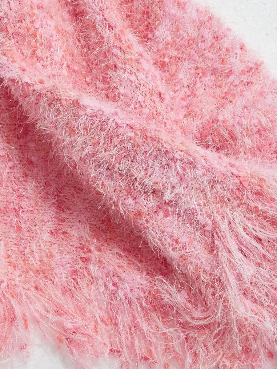 Women Glitter Faux Tassel Knitted Cardigan Autumn Layering Knit JacketWomen CardigansFall Women