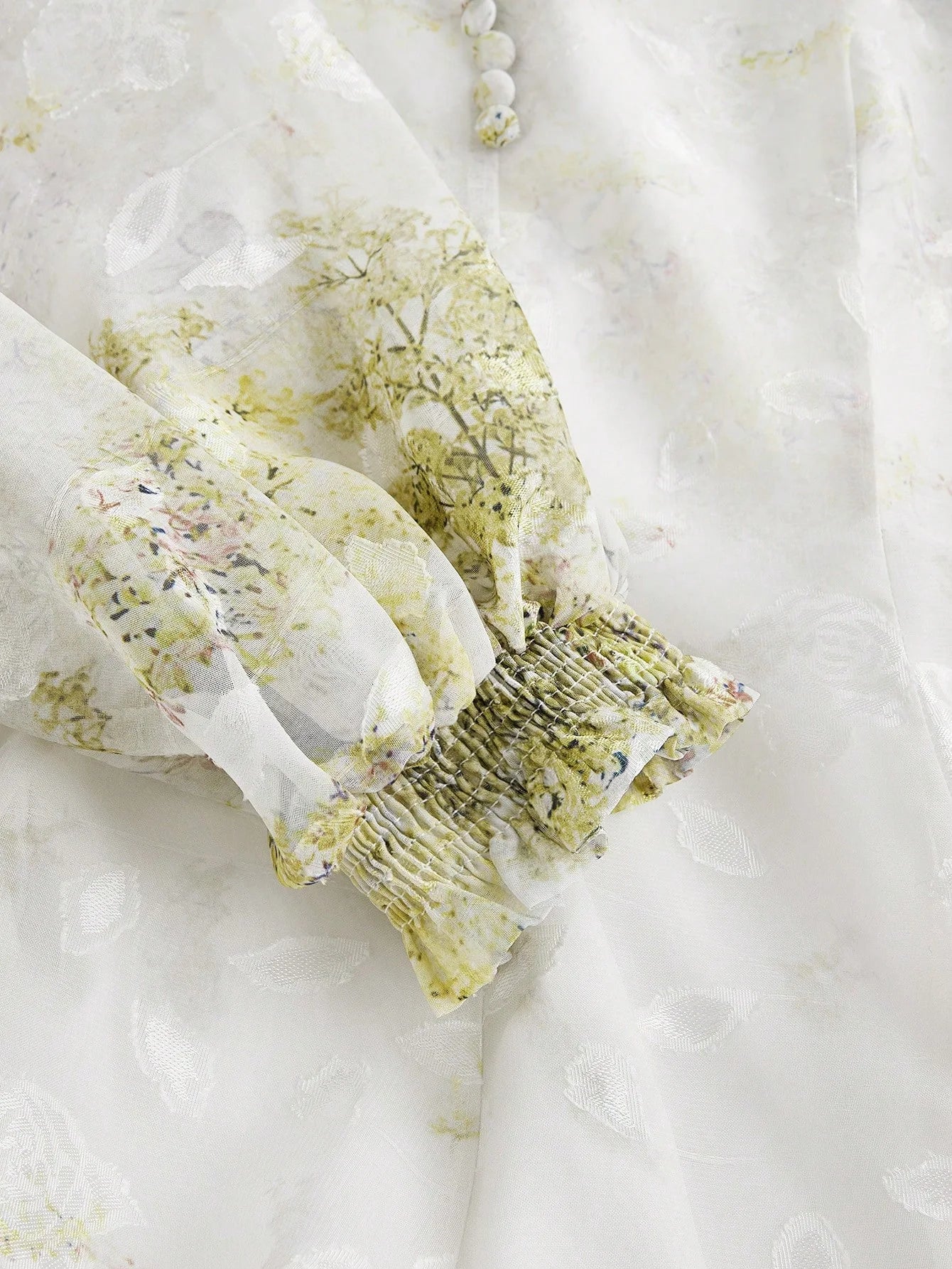 Women VNeck Elegant Placement Floral Print Long Sleeve Dress Spring Outfits Vintage Dresses For