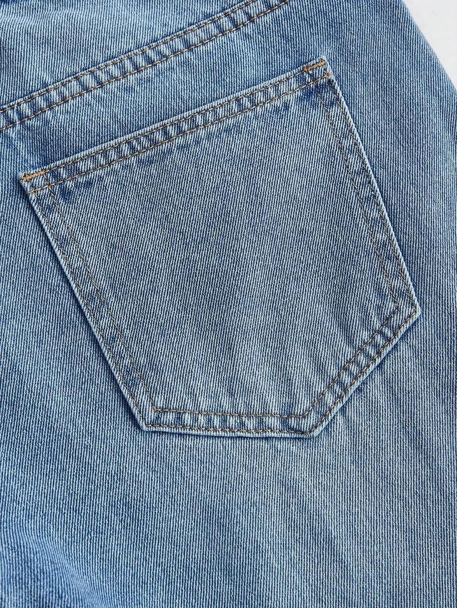 Womens Blue Ripped Jeans Straight Leg Pants Holes In Lace Romantic And Beautiful Outfits