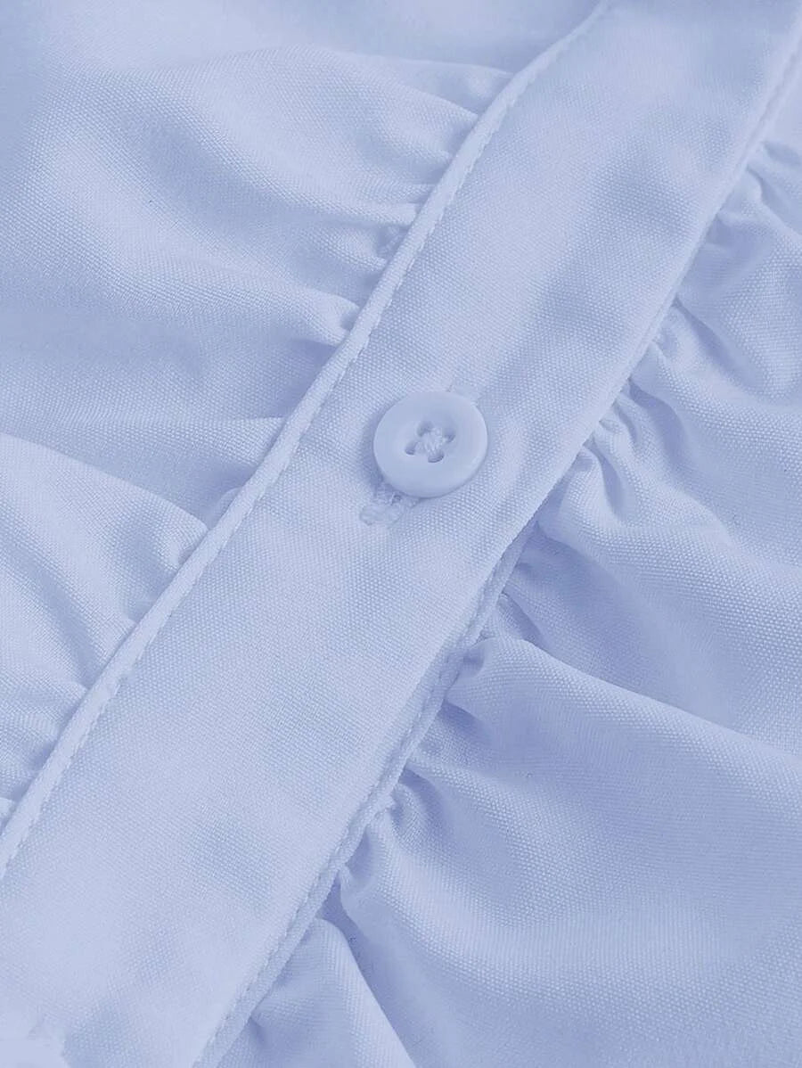 Womens Buttonup Shirt With Pleats