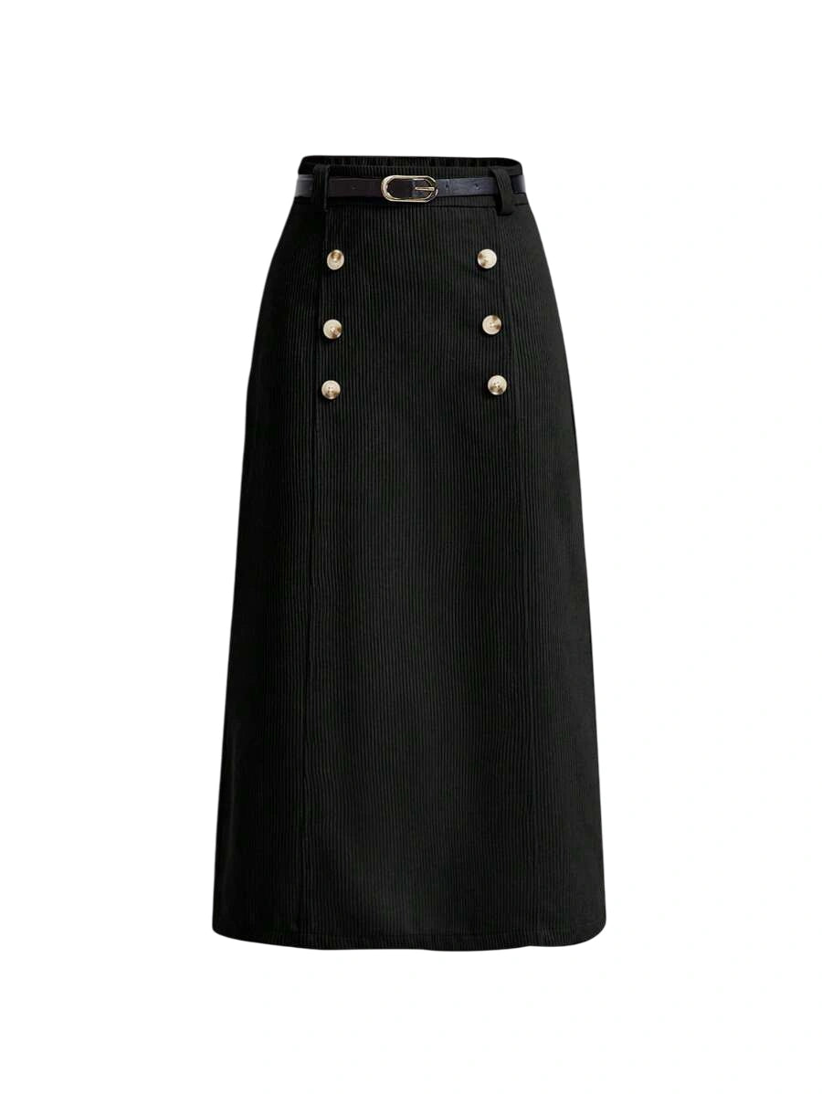 Womens Casual Button Detail ALine Skirt