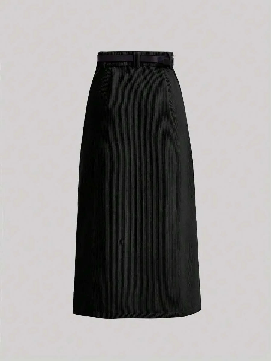 Womens Casual Button Detail ALine Skirt