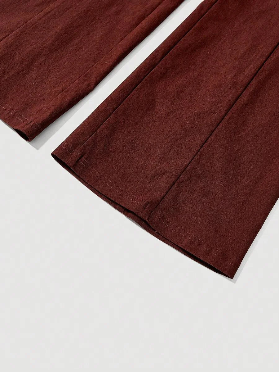 Womens Flared Trousers With Side Pockets
