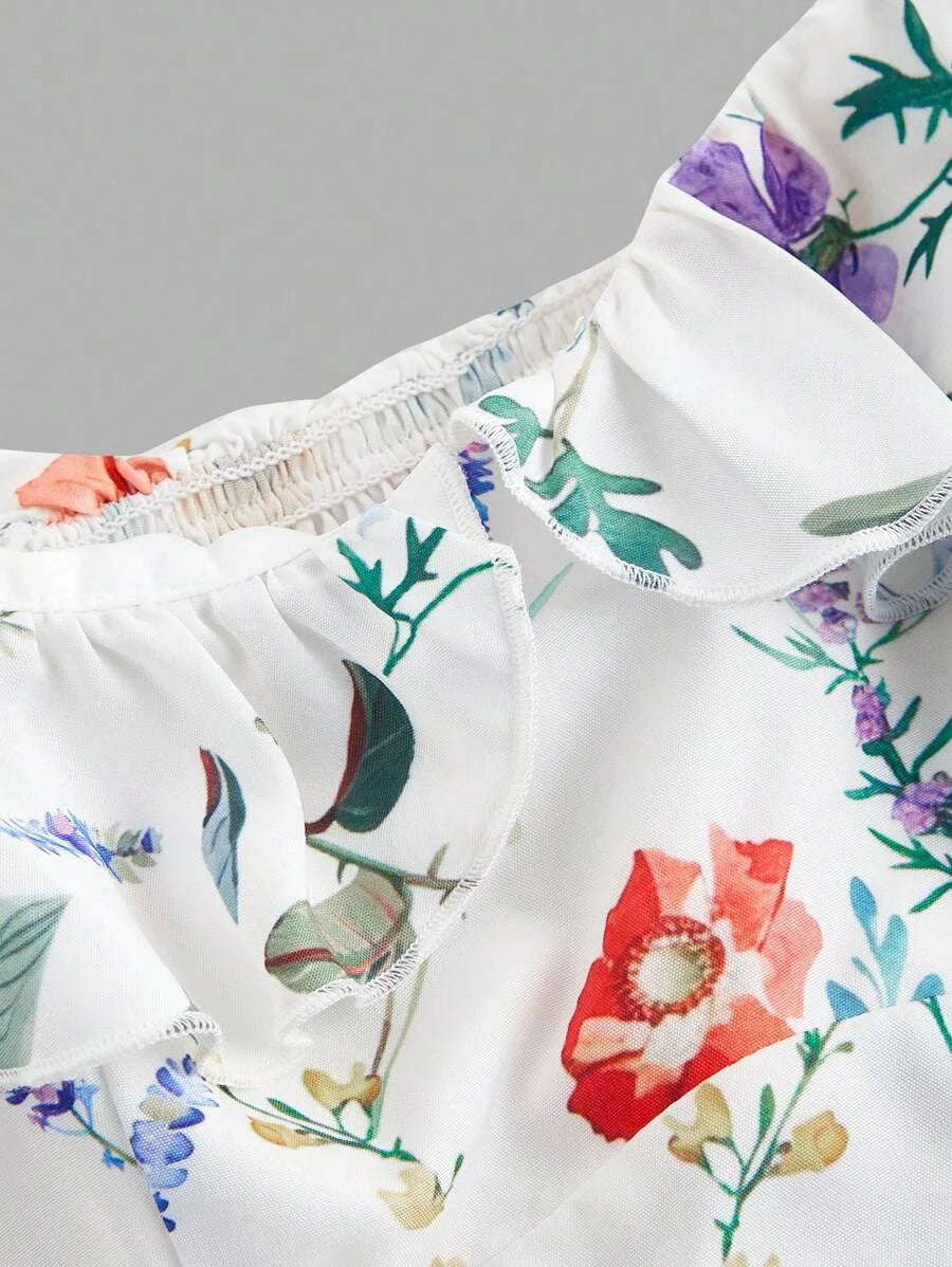 Womens Floral Print Crop Top