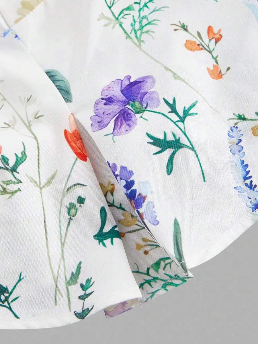 Womens Floral Print Crop Top