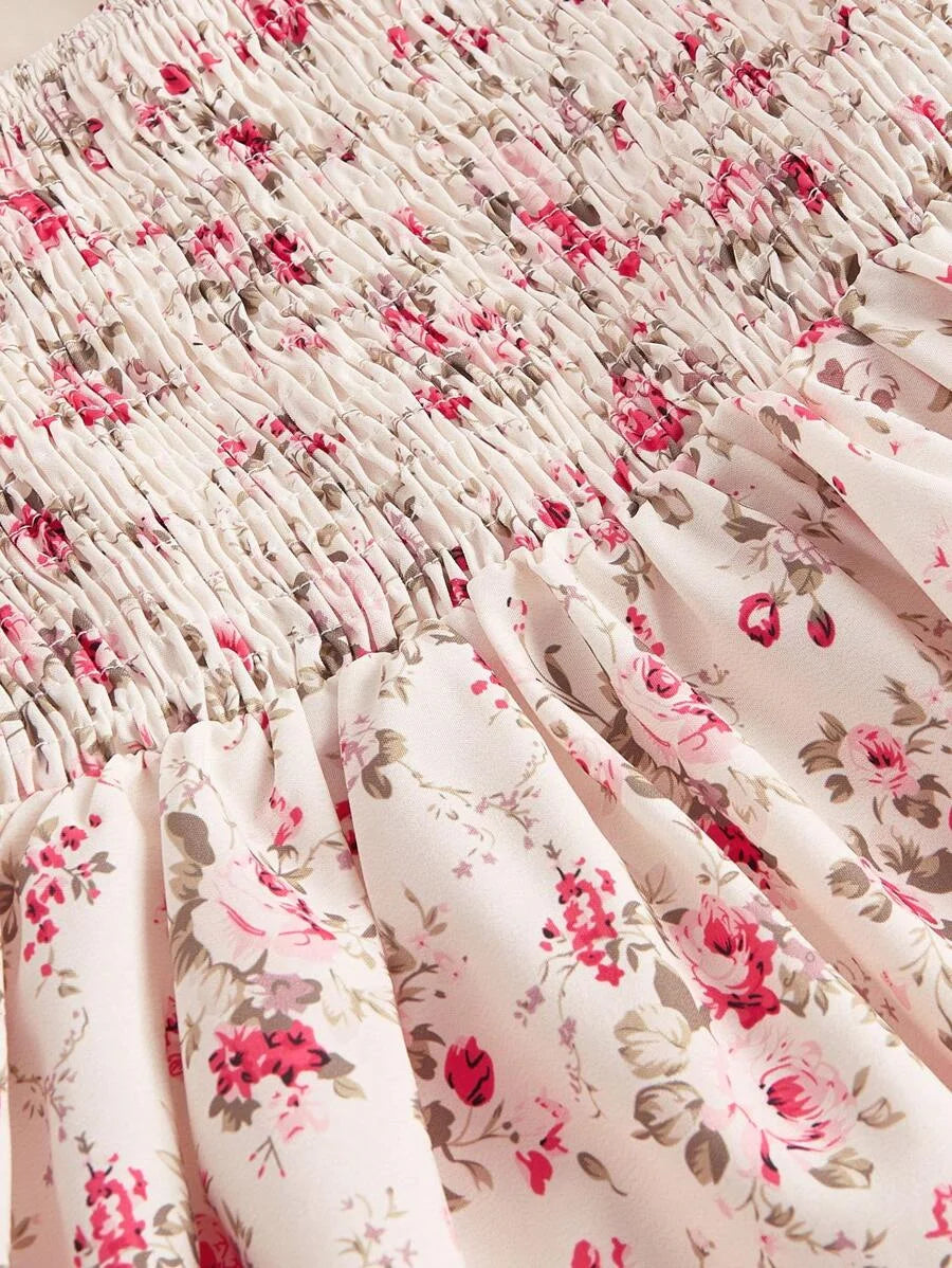 WomenS Floral Print Spaghetti Strap Dress
