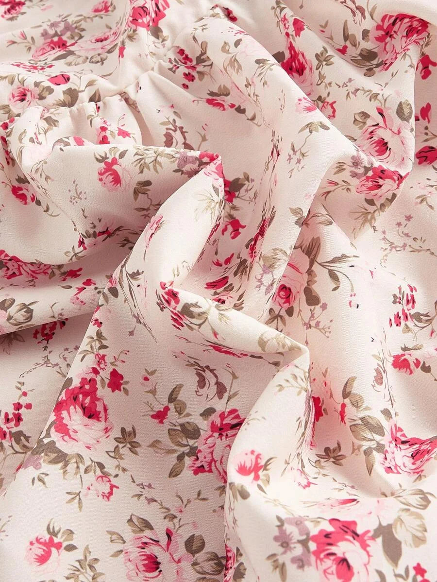 WomenS Floral Print Spaghetti Strap Dress