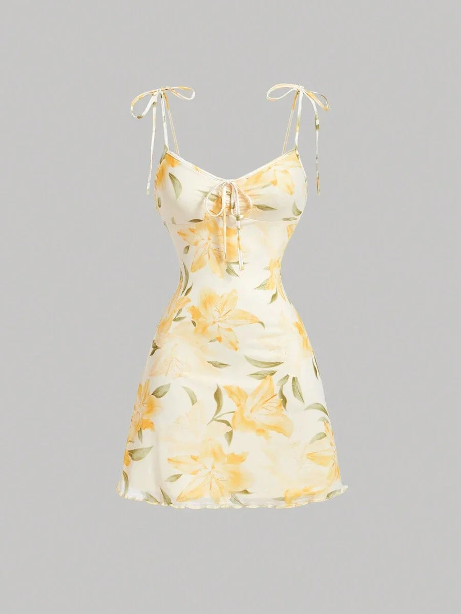 Womens Floral Print Summer Mini DressSummer Dresses Spring Clothes