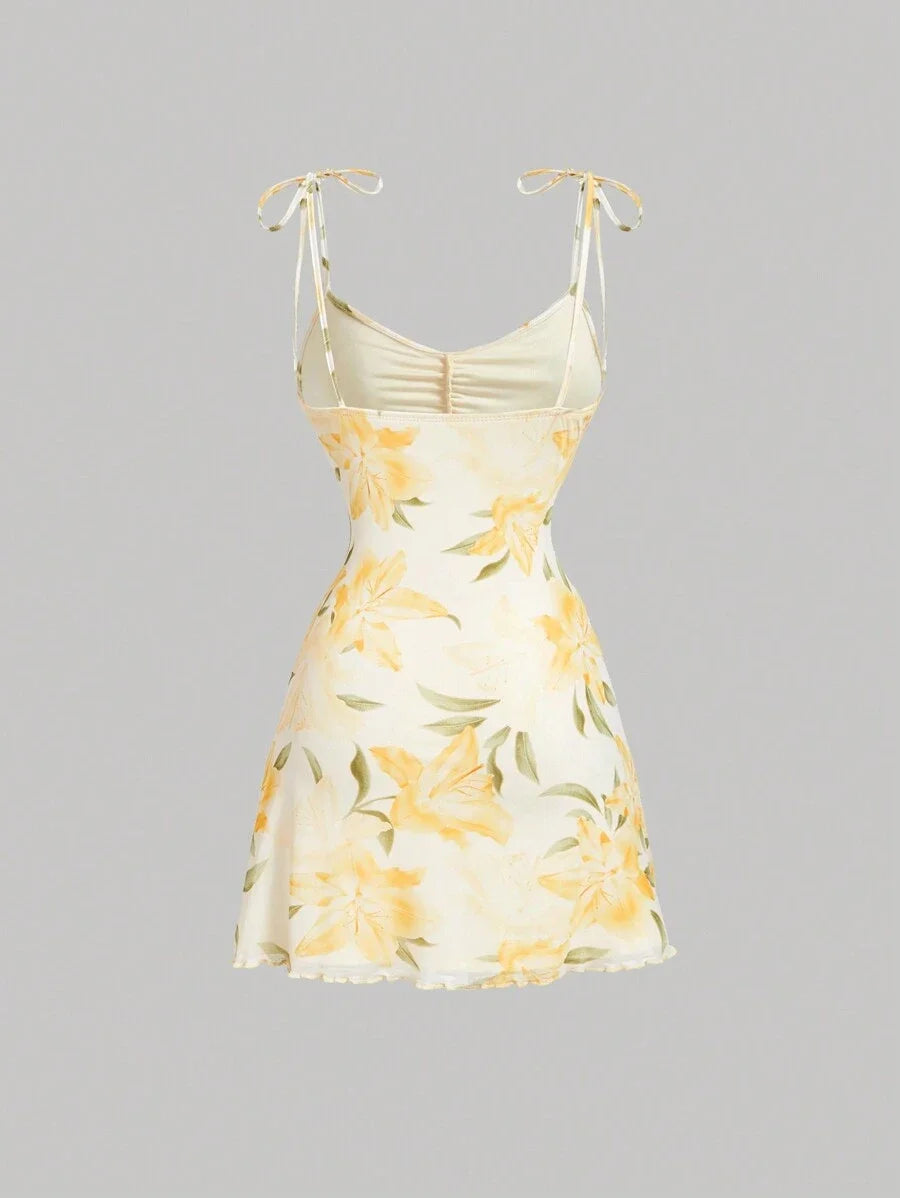 Womens Floral Print Summer Mini DressSummer Dresses Spring Clothes