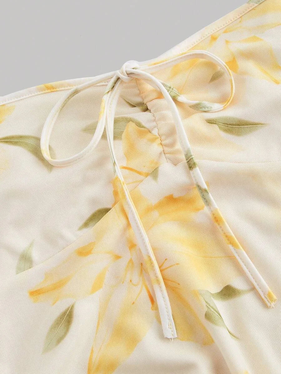 Womens Floral Print Summer Mini DressSummer Dresses Spring Clothes