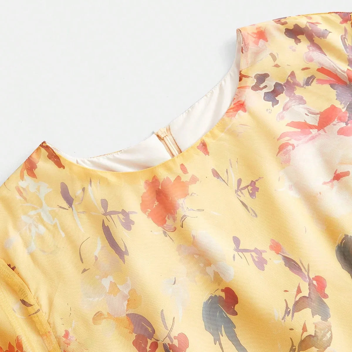 Womens Floral Print Vacation Style Long Sleeve Dress Elegant And Fashionable
