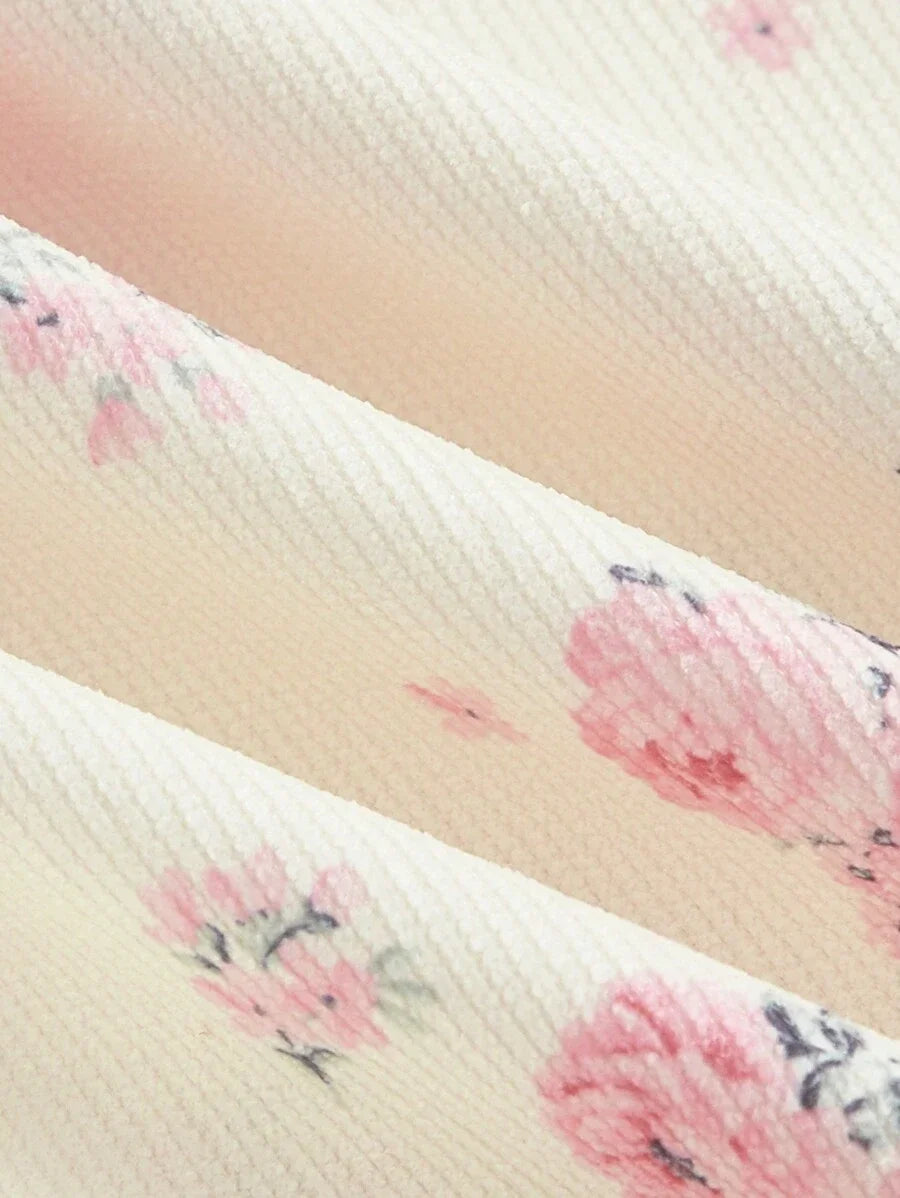 Womens Full Print Button Design Pants