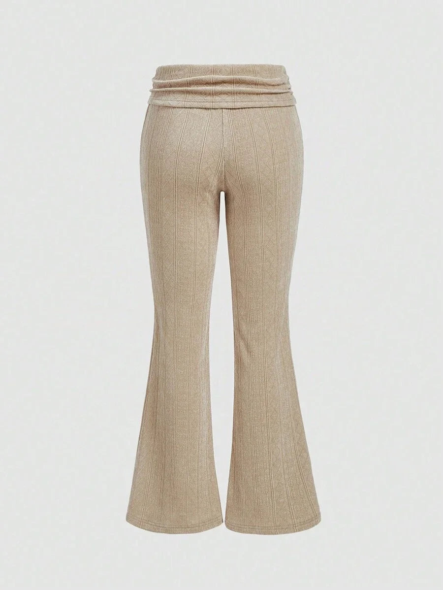 Womens Jacquard Pattern Low Waist Flare Leg PantsHallowed CostumesLow Rise Flare LeggingsWinter