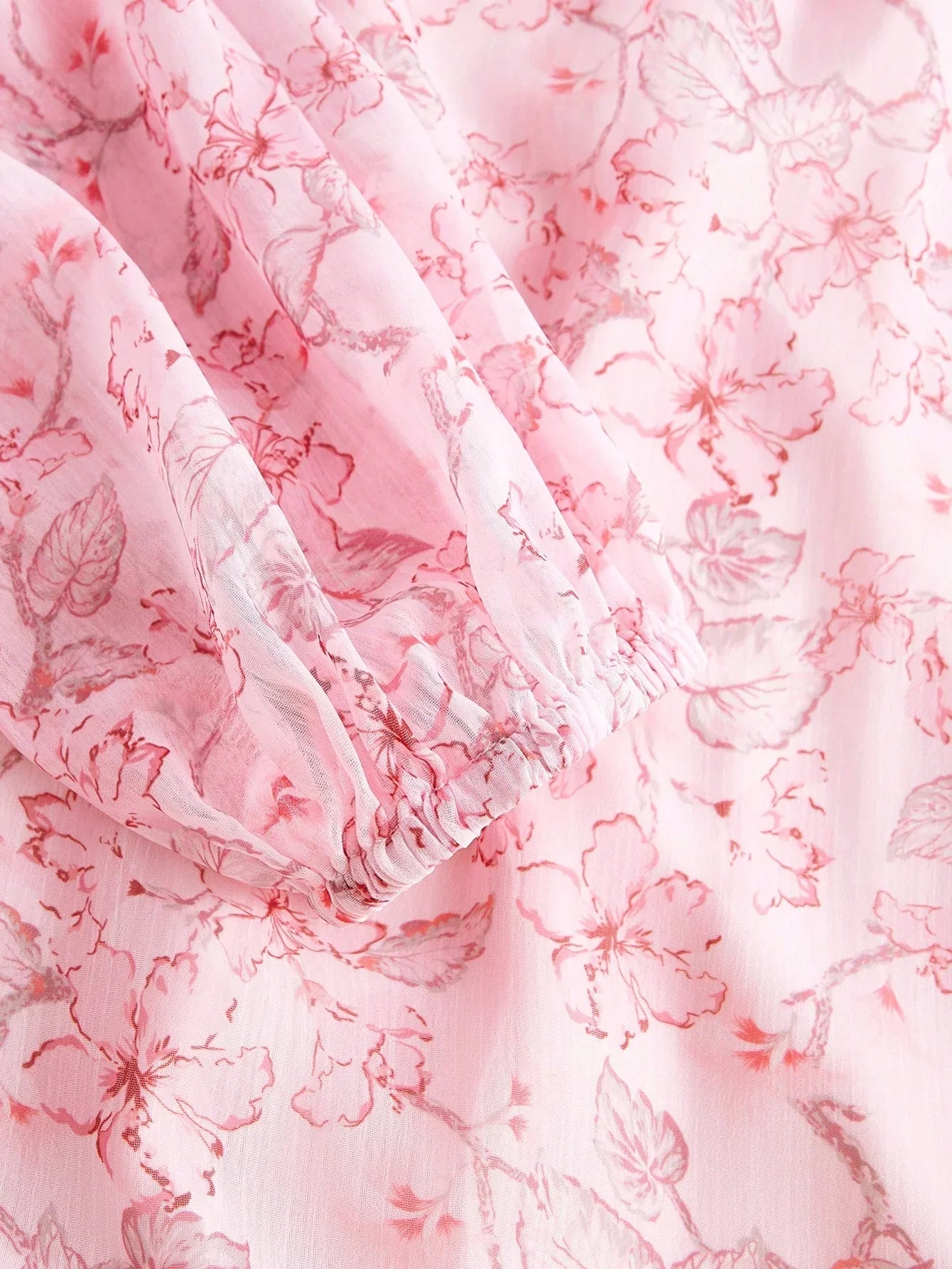 Womens Long Floral Print Dress With Floral Applique Collar Long Sleeves Waist Gathering Casual And