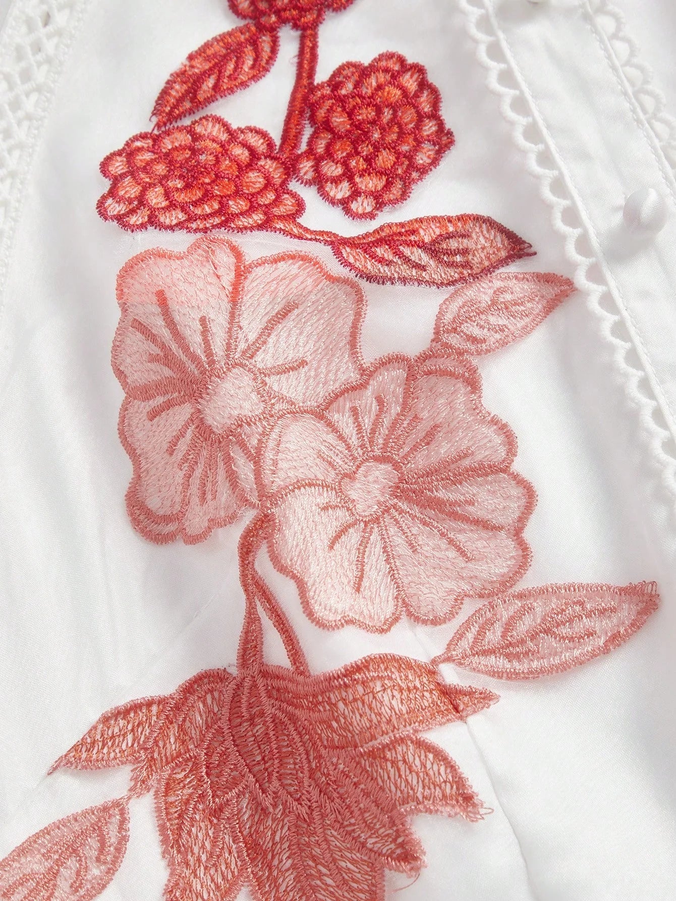 Womens Long Sleeve Dress Floral Embroidery Patchwork Lace Trim Elegant Luxury Style Gown