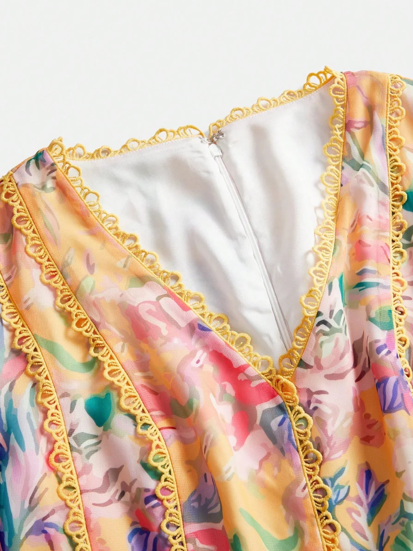 Womens Long Sleeve Floral Print VNeck Elegant Yellow Dress Spring Outfits For Women