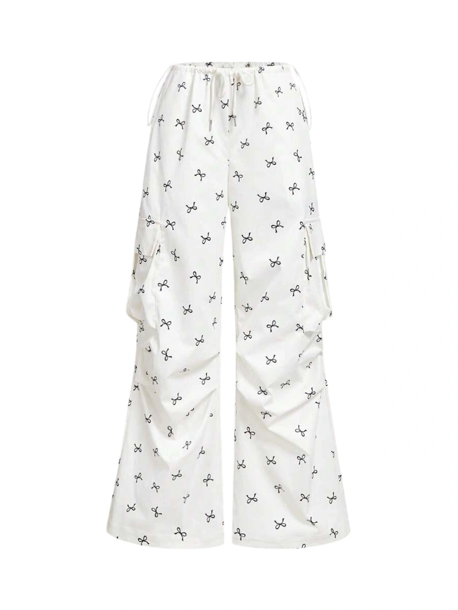 Womens Low Waist Cargo Pants With Pocket amp Butterfly Print Spring BreakSummer Outfits For