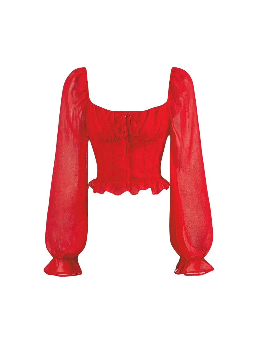Womens Crop Top Minimalist Casual Daily Wear Blouse