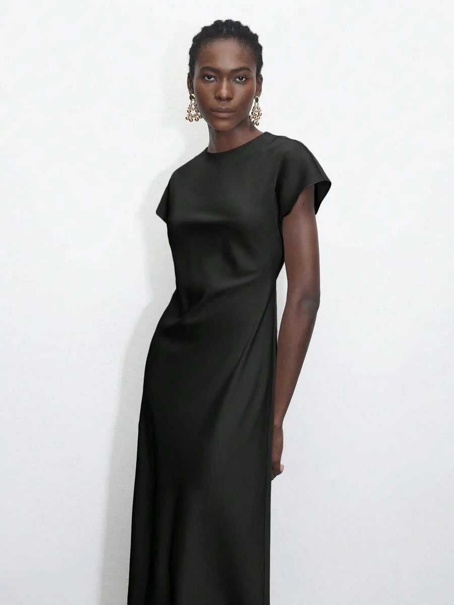 Womens Summer Casual amp Office Solid Color Waist Cinched Waist Dress