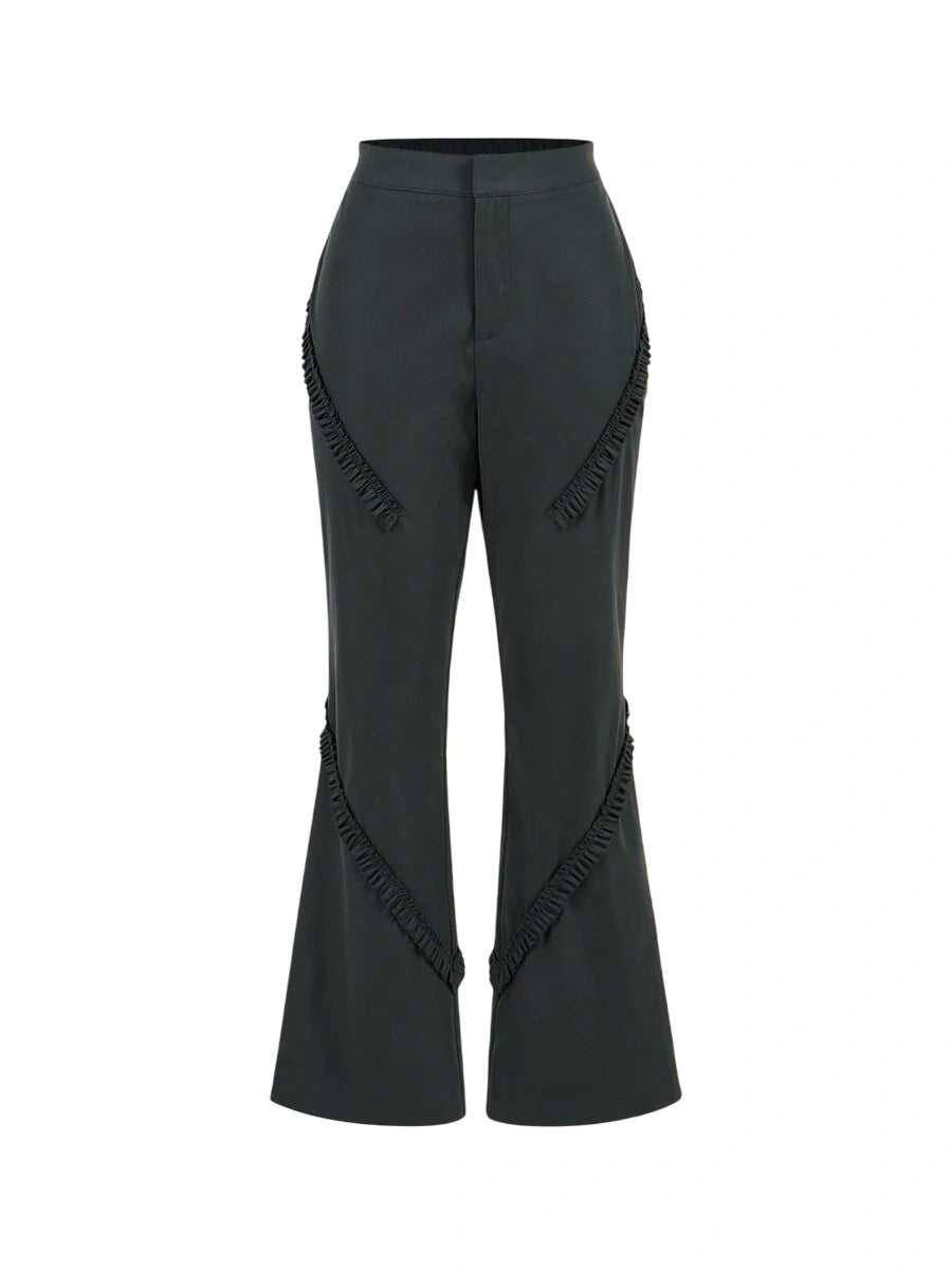 Womens Sweet Ruffle Hem Long Pants Summer