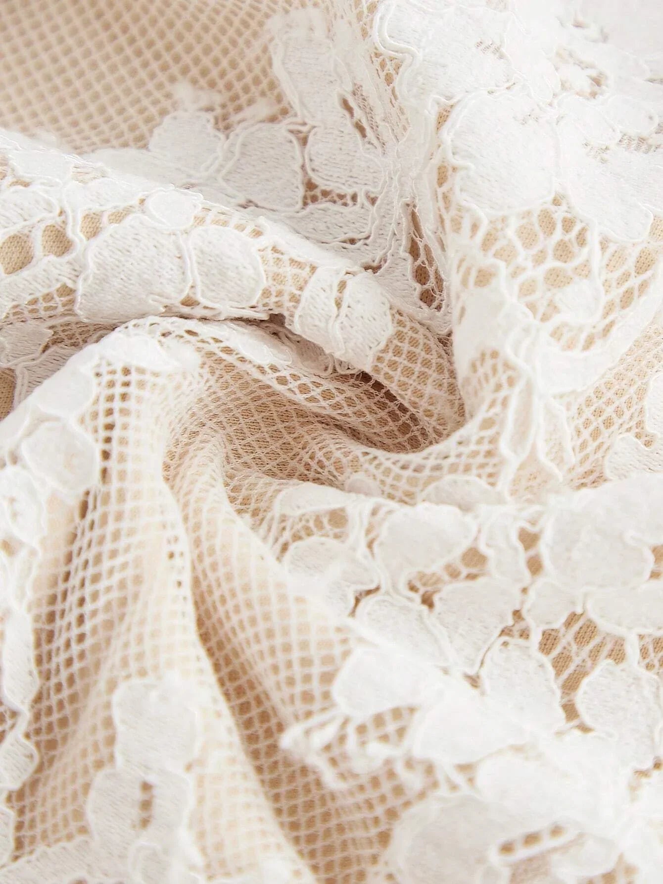 Womens White Lace Elegant 3D Floral Short Skater Dress For Autumn And Winter