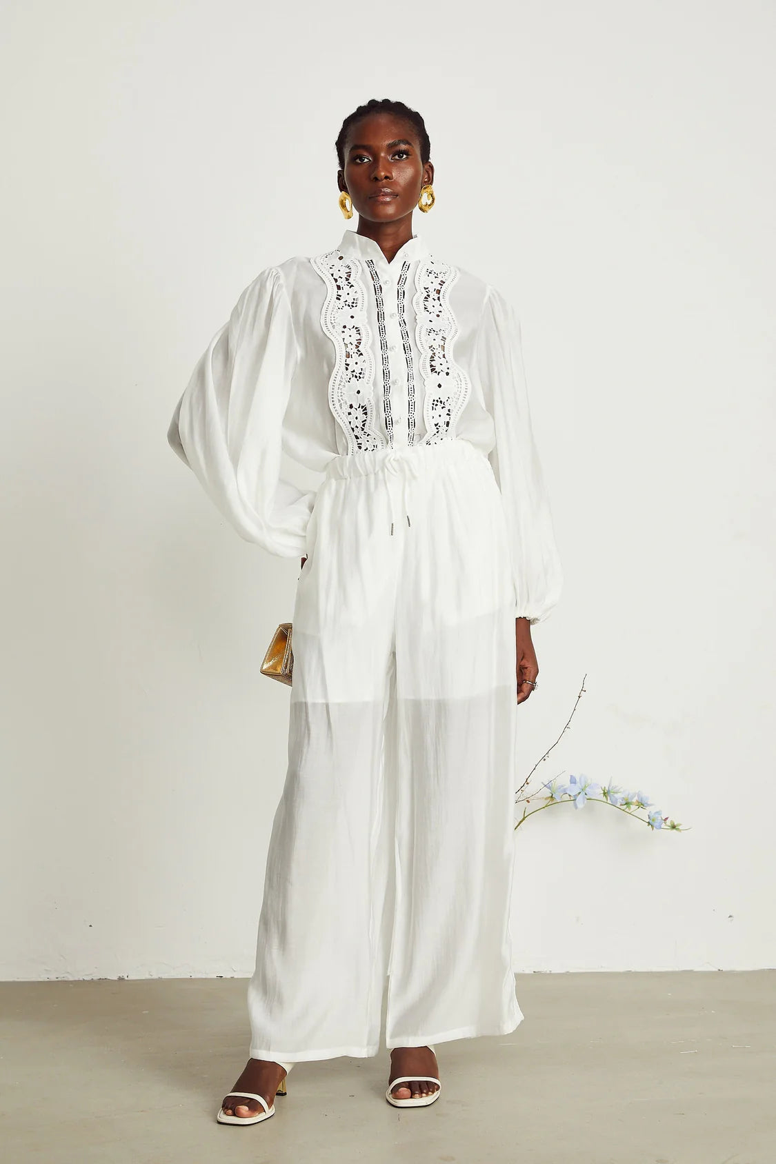 Zuri Shirt & Trousers Lace Set Jacqueline van Hoef