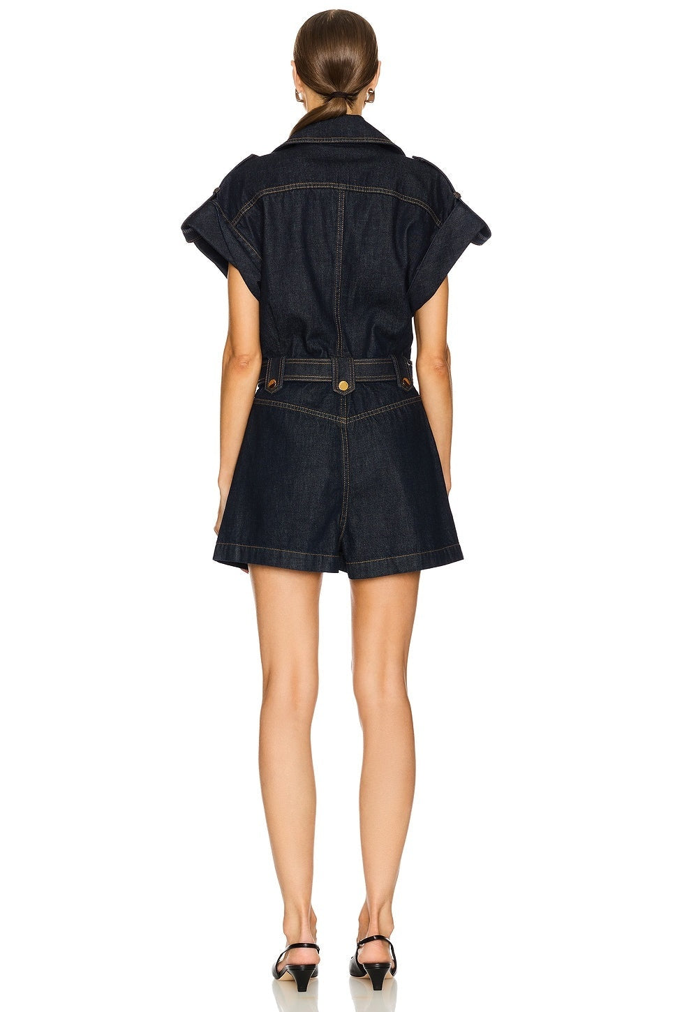 Crush Denim Playsuit Zimmermann