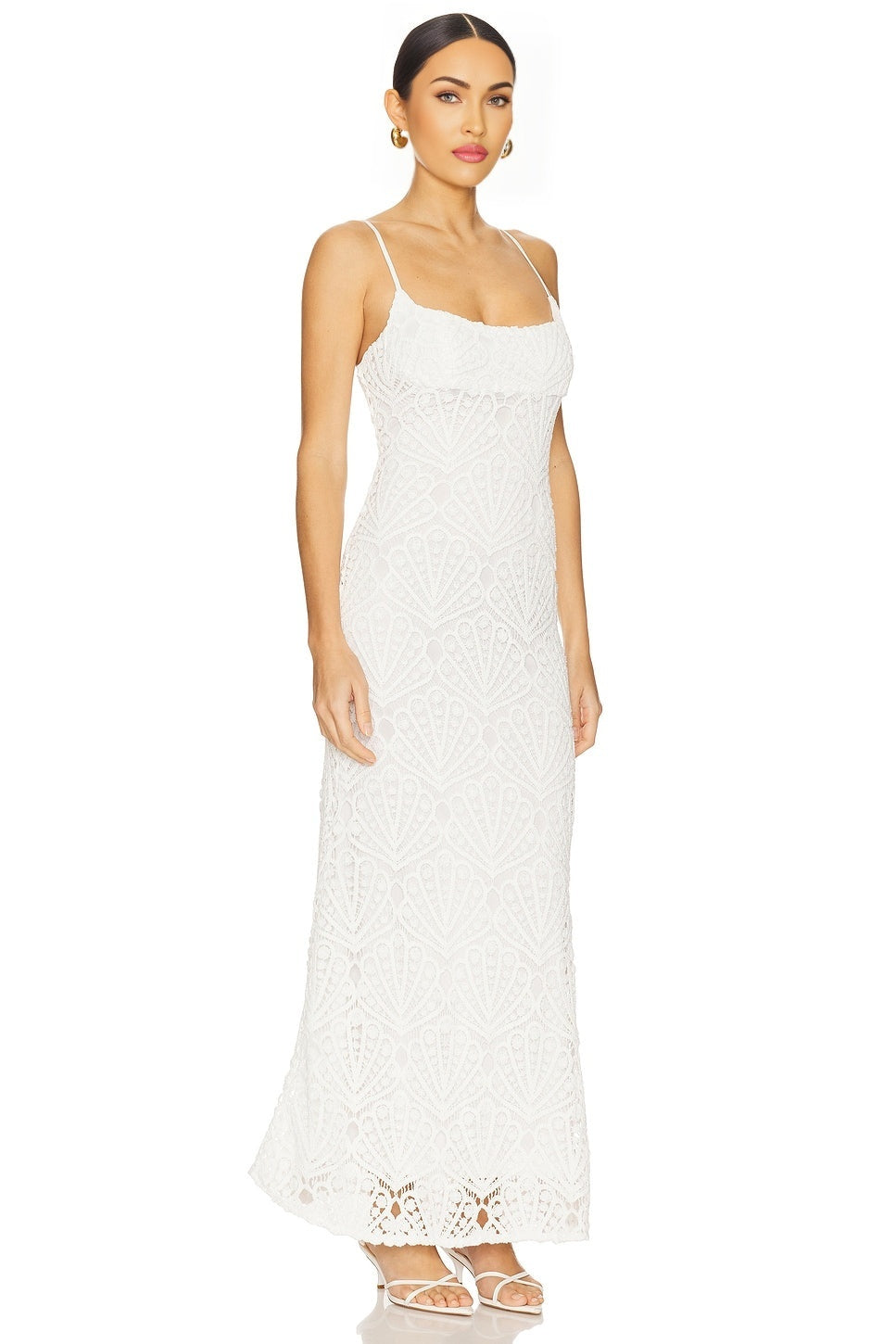 Adoni Crochet Midi Dress Bardot