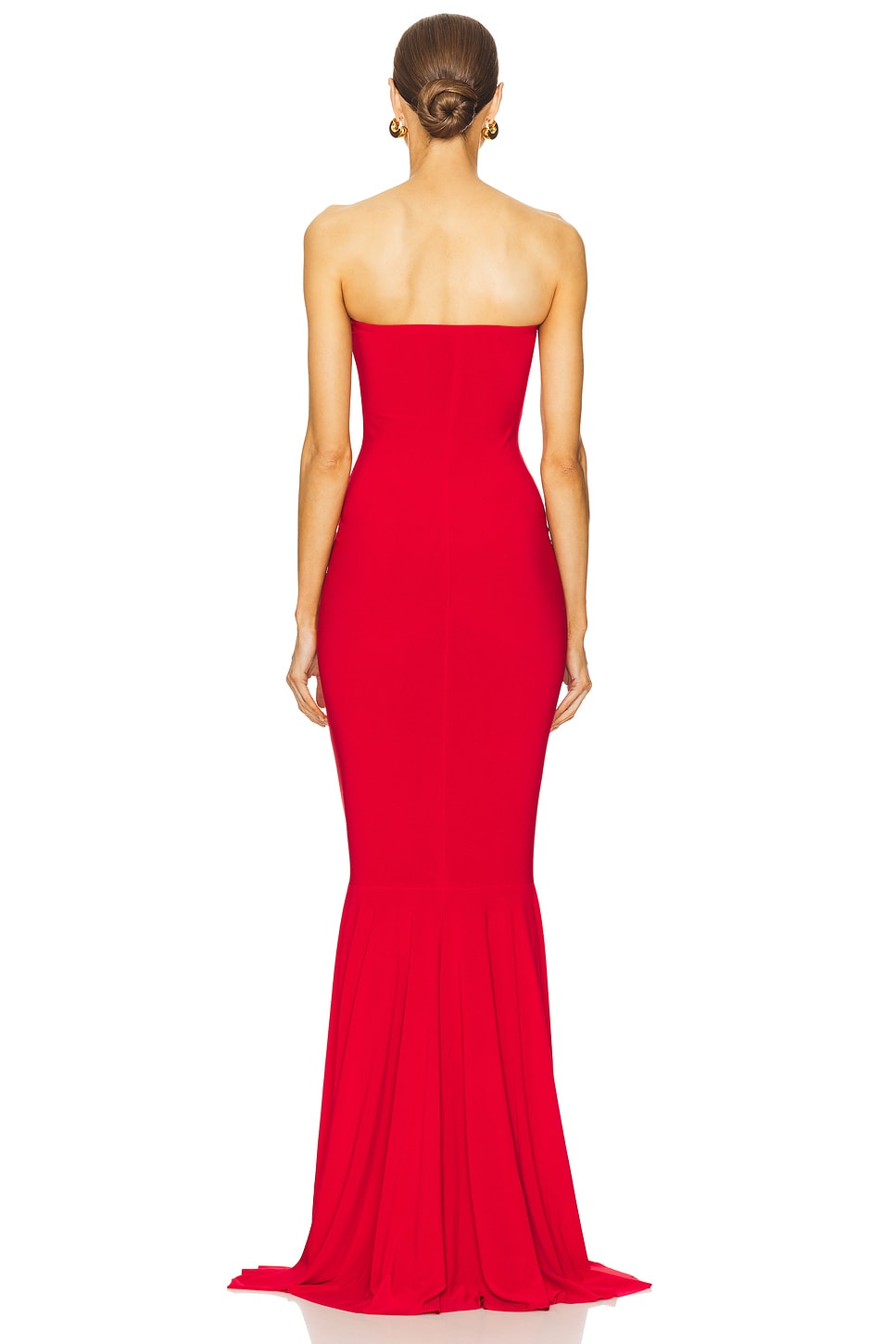 x Strapless Shirred Front Fishtail Gown Norma Kamali