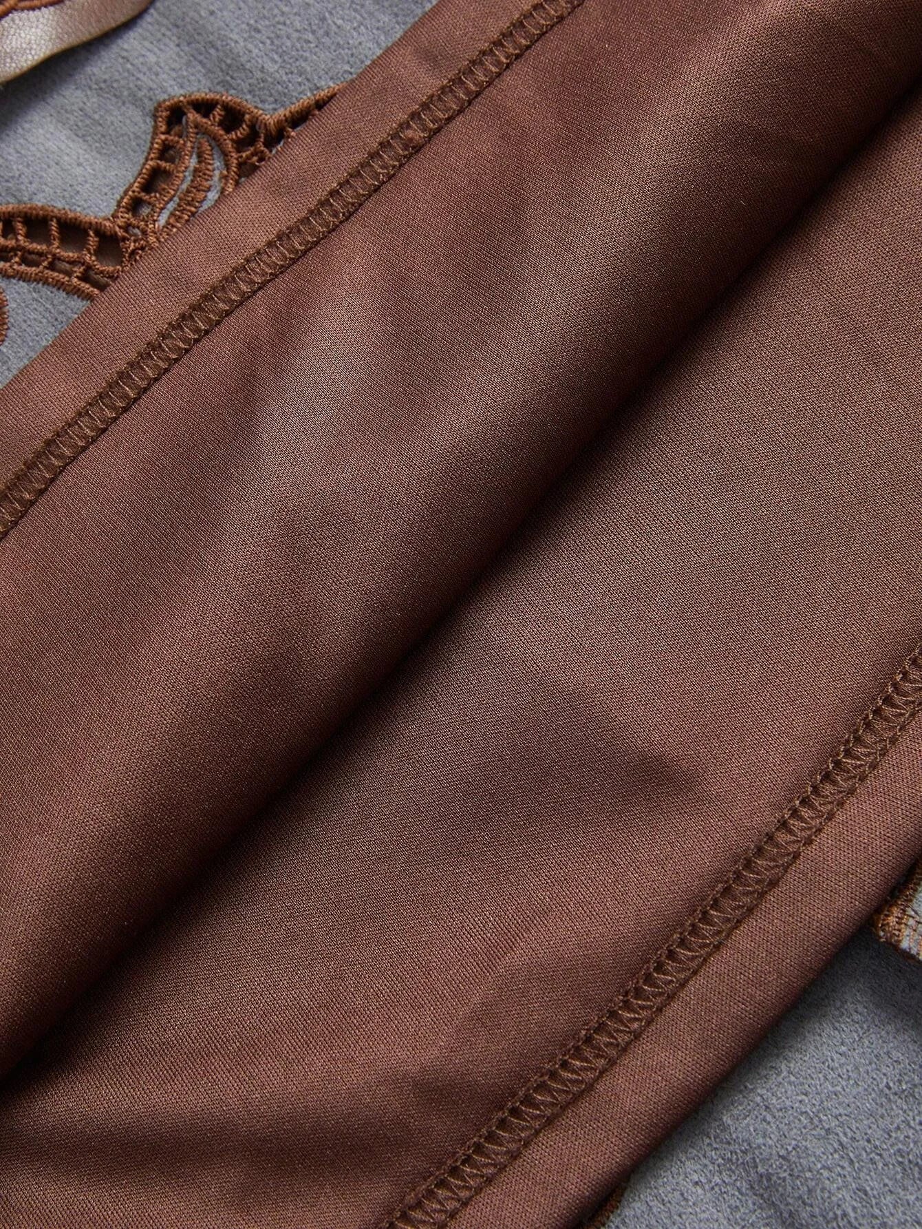 1pc Womens Embroidered Spaghetti Strap Dress Burgundy Maxi PU Leather Women Outfit