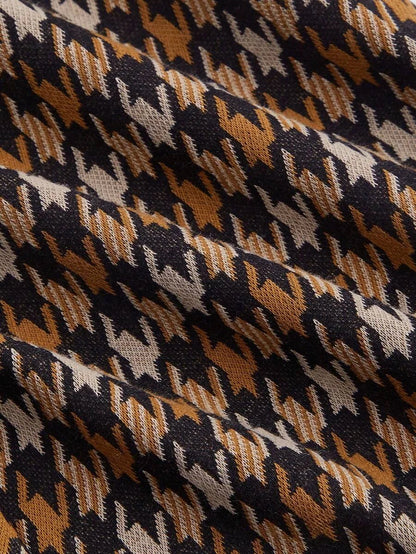 1pc Womens Vintage Brown Houndstooth Flared Pants Music Festival Outfit Fall Women Clothes Women