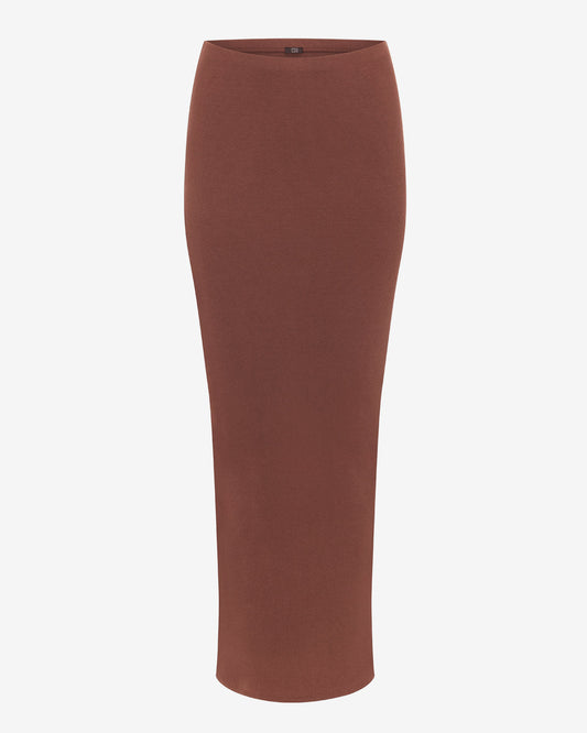 Rib maxi skirt maple