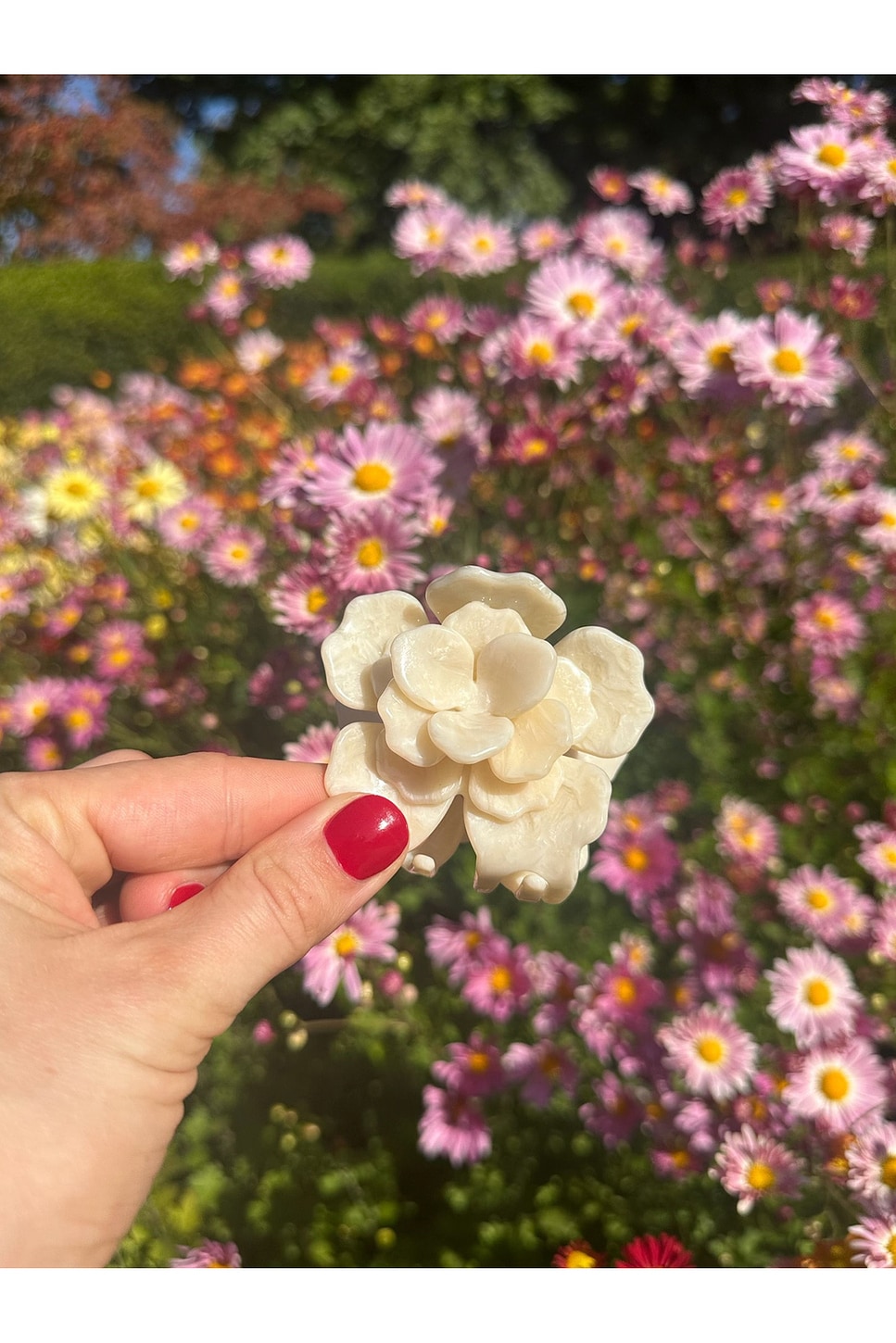 Handmade Origami Gardenia Flower Claw Hair Clip Solar Eclipse