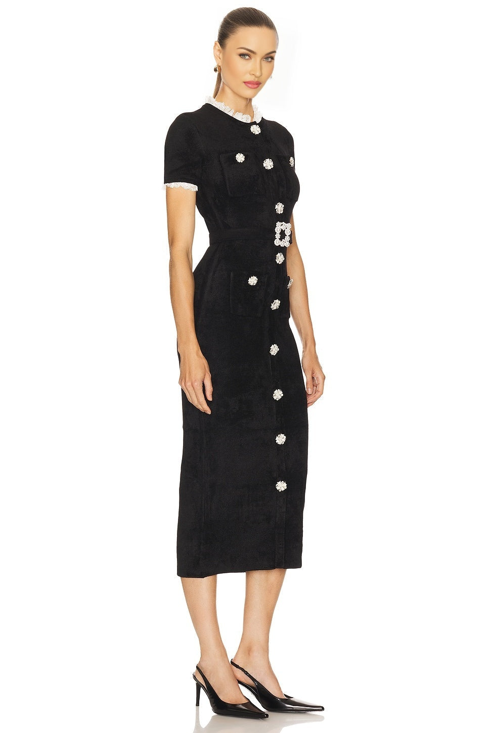 Chenille Knit Midi Dress self-portrait