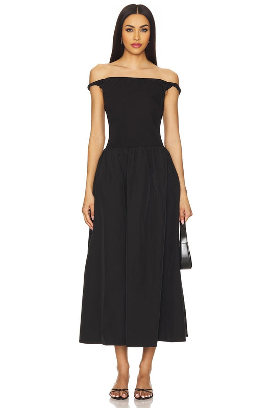 Off Shoulder Poplin Dress ASTR the Label