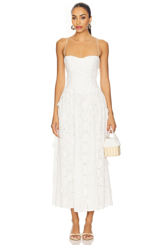 Estie Broderie Maxi Dress Bardot