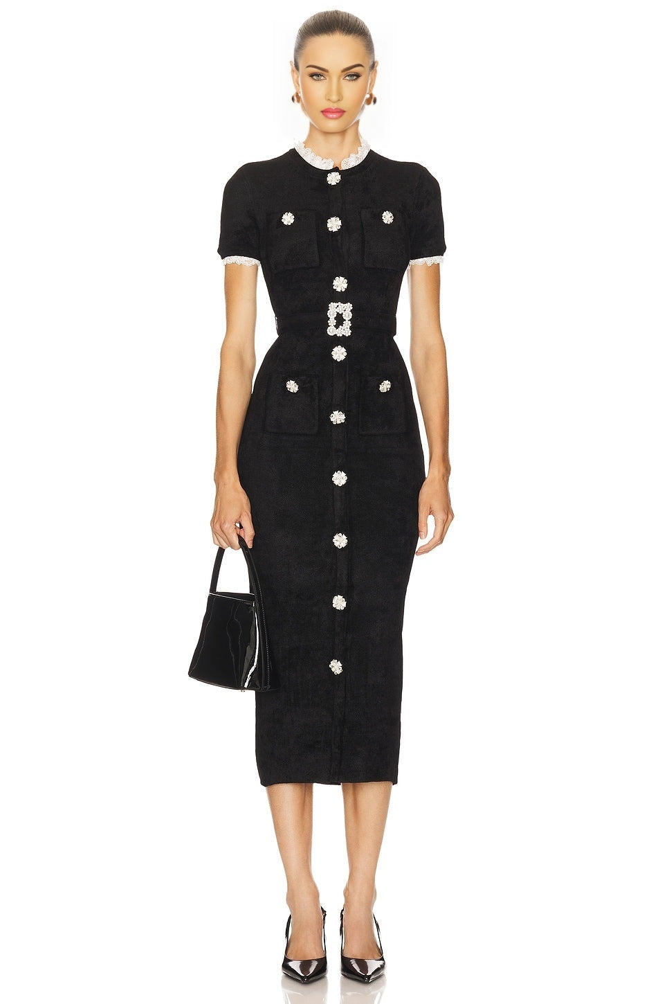 Chenille Knit Midi Dress self-portrait